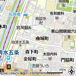 京都府京都市東山区山城町周辺の地図