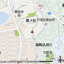 京都府亀岡市篠町浄法寺墓ノ谷19周辺の地図