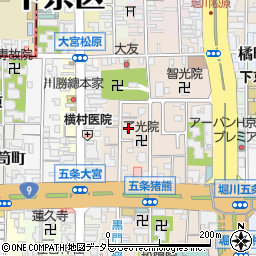 京都府京都市下京区柿本町588-41周辺の地図
