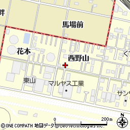 愛知県岡崎市北野町西野山10-1周辺の地図