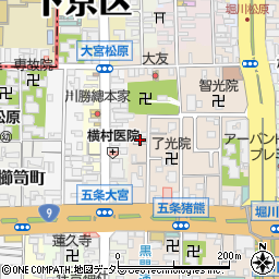 京都府京都市下京区柿本町588-55周辺の地図