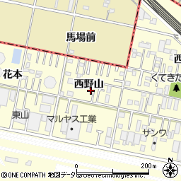 愛知県岡崎市北野町西野山14-8周辺の地図