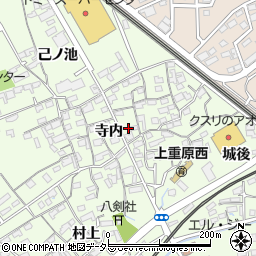 愛知県知立市上重原町寺内周辺の地図