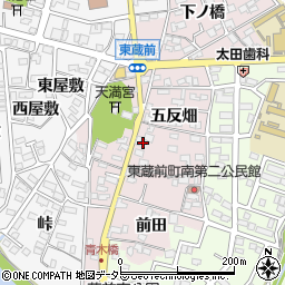 愛知県岡崎市東蔵前町周辺の地図