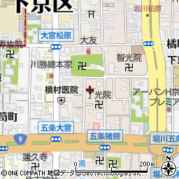 京都府京都市下京区柿本町588-30周辺の地図