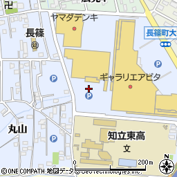 愛知県知立市長篠町大山周辺の地図