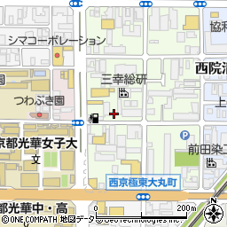 京都府京都市右京区西院月双町周辺の地図