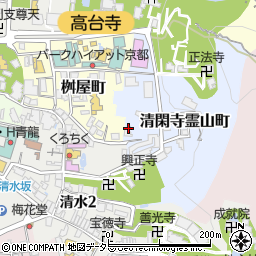 京都府京都市東山区清閑寺霊山町周辺の地図
