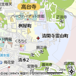 京都府京都市東山区清閑寺霊山町周辺の地図