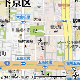 京都府京都市下京区柿本町588-24周辺の地図