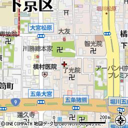 京都府京都市下京区柿本町588-27周辺の地図