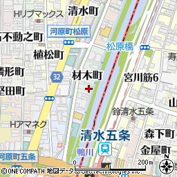 京都府京都市下京区材木町436-3周辺の地図