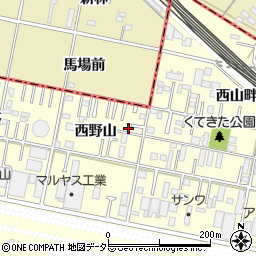 愛知県岡崎市北野町西野山2-15周辺の地図