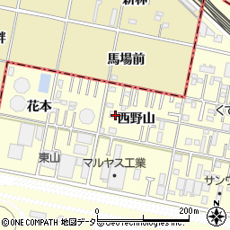 愛知県岡崎市北野町西野山10-5周辺の地図