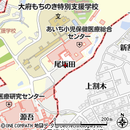 愛知県大府市森岡町（尾坂田）周辺の地図