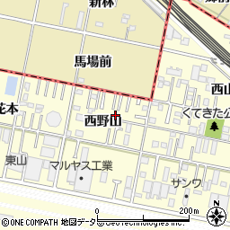 愛知県岡崎市北野町西野山4-7周辺の地図