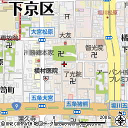 京都府京都市下京区柿本町588-19周辺の地図