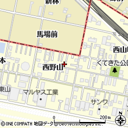 愛知県岡崎市北野町西野山3-7周辺の地図