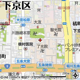 京都府京都市下京区柿本町588-14周辺の地図
