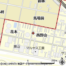 愛知県岡崎市北野町西野山10-2周辺の地図