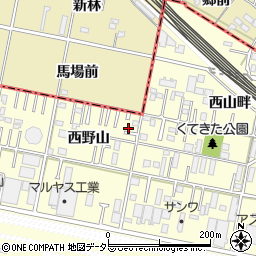 愛知県岡崎市北野町西野山2-12周辺の地図