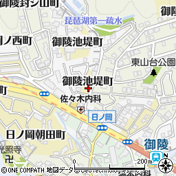 京都府京都市山科区御陵池堤町45周辺の地図