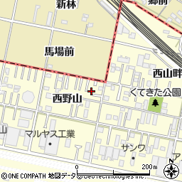 愛知県岡崎市北野町西野山2-13周辺の地図
