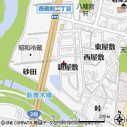 愛知県岡崎市西蔵前町（新屋敷）周辺の地図