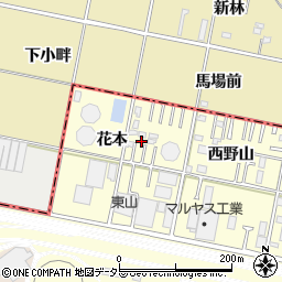 愛知県岡崎市北野町花本20周辺の地図