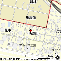 愛知県岡崎市北野町西野山7-1周辺の地図
