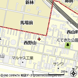 愛知県岡崎市北野町西野山3-3周辺の地図