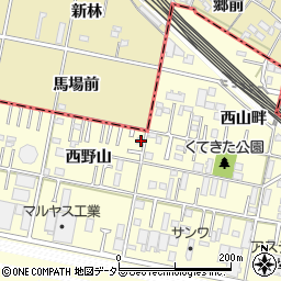 愛知県岡崎市北野町西野山1周辺の地図