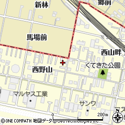 愛知県岡崎市北野町西野山1-5周辺の地図