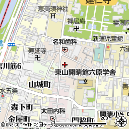 京都府京都市東山区弓矢町周辺の地図