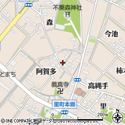 愛知県安城市里町阿賀多周辺の地図