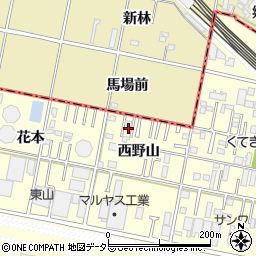 愛知県岡崎市北野町西野山7-5周辺の地図