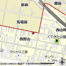 愛知県岡崎市北野町西野山3-2周辺の地図