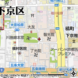京都府京都市下京区柿本町628-1周辺の地図