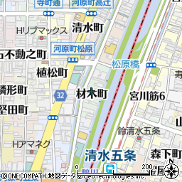 京都府京都市下京区材木町432周辺の地図