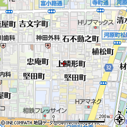 京都府京都市下京区上鱗形町周辺の地図
