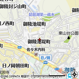 京都府京都市山科区御陵池堤町43周辺の地図