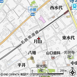 愛知県知多市八幡月山周辺の地図
