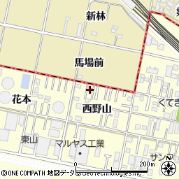 愛知県岡崎市北野町西野山7-6周辺の地図