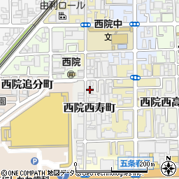 京都府京都市右京区西院西寿町周辺の地図