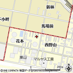 愛知県岡崎市北野町花本2周辺の地図