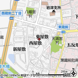 愛知県岡崎市西蔵前町東屋敷45周辺の地図