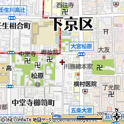 京都府京都市下京区上長福寺町周辺の地図