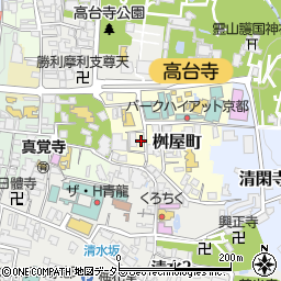 京都府京都市東山区桝屋町周辺の地図