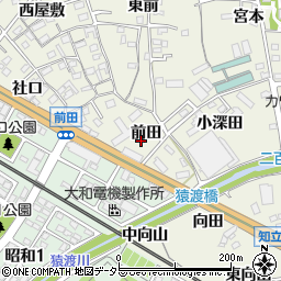 愛知県知立市牛田町前田周辺の地図