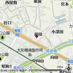 愛知県知立市牛田町（前田）周辺の地図